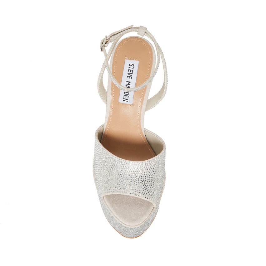 Sandalias Tacones Steve Madden Ria Mujer Plateadas | ES OJ4E08